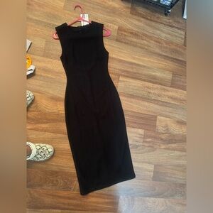 Zara black sleeveless midi dress with hole in back size S